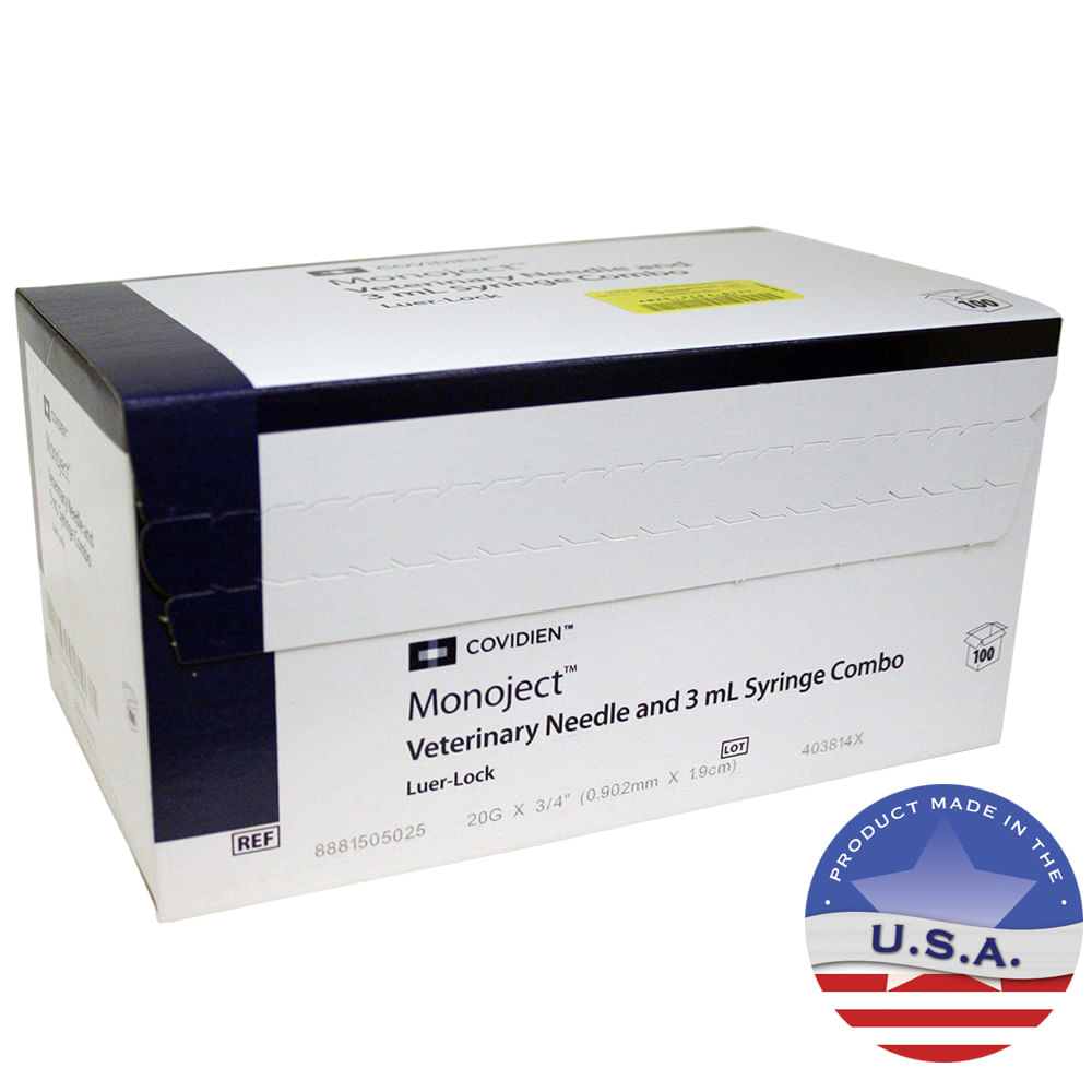 Monoject 3cc Luer-Lock Syringe with Needle Sterile Combo Pack