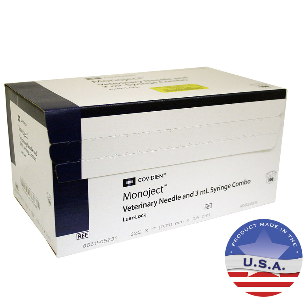 Monoject 3cc Luer-Lock Syringe with Needle Sterile Combo Pack