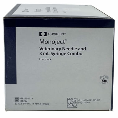 Monoject 3cc Luer-Lock Syringe with Needle Sterile Combo Pack