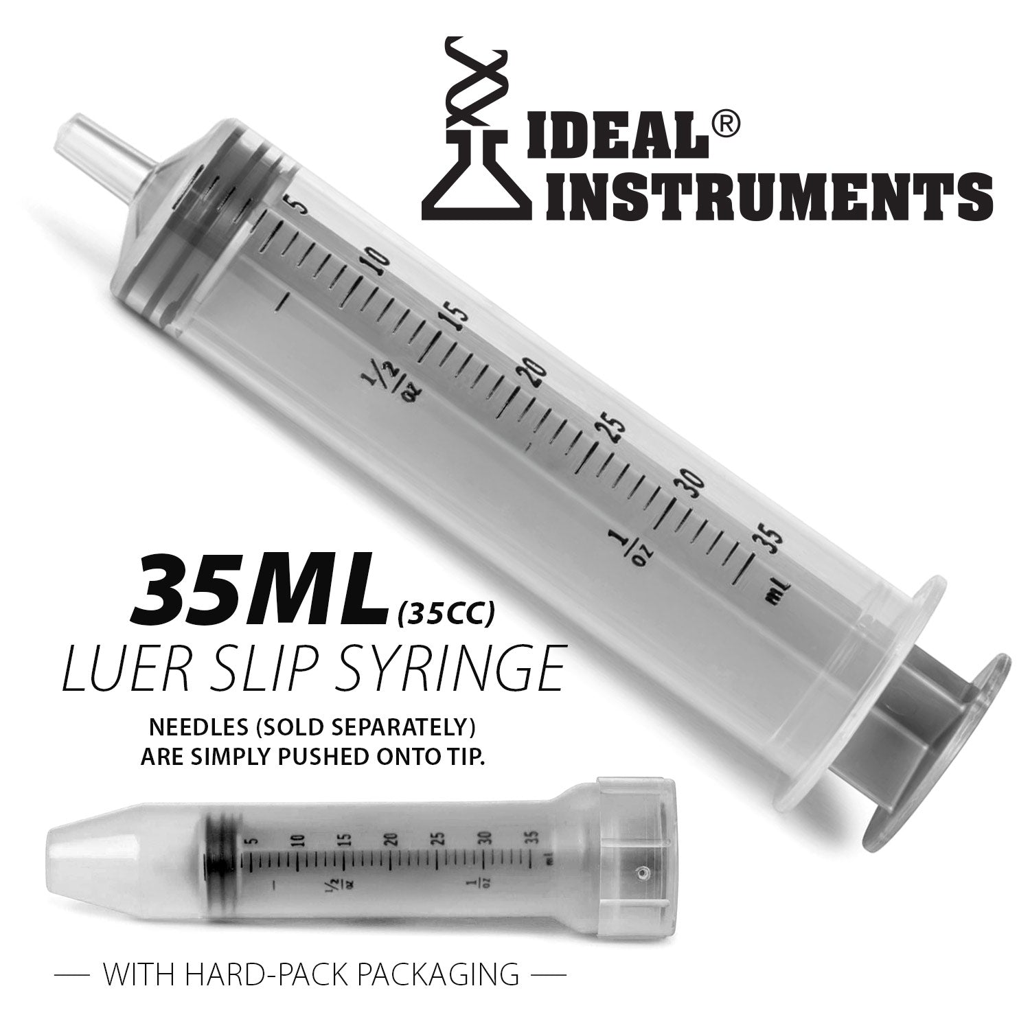 Ideal Luer Slip Disposable Veterinary Syringes with Clear Graduations