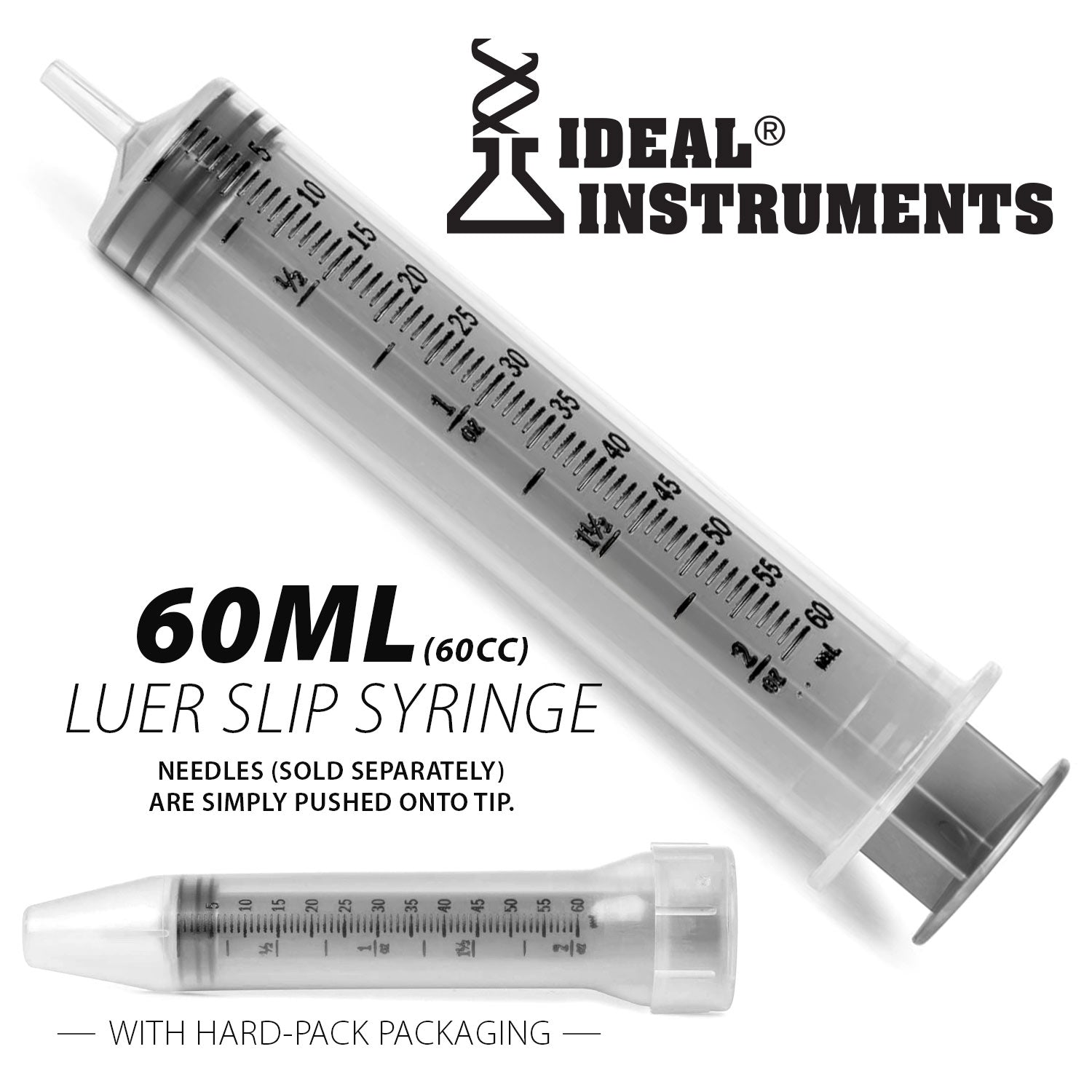 Ideal Luer Slip Disposable Veterinary Syringes with Clear Graduations