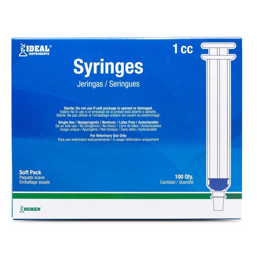 Ideal Luer Slip Disposable Veterinary Syringes with Clear Graduations