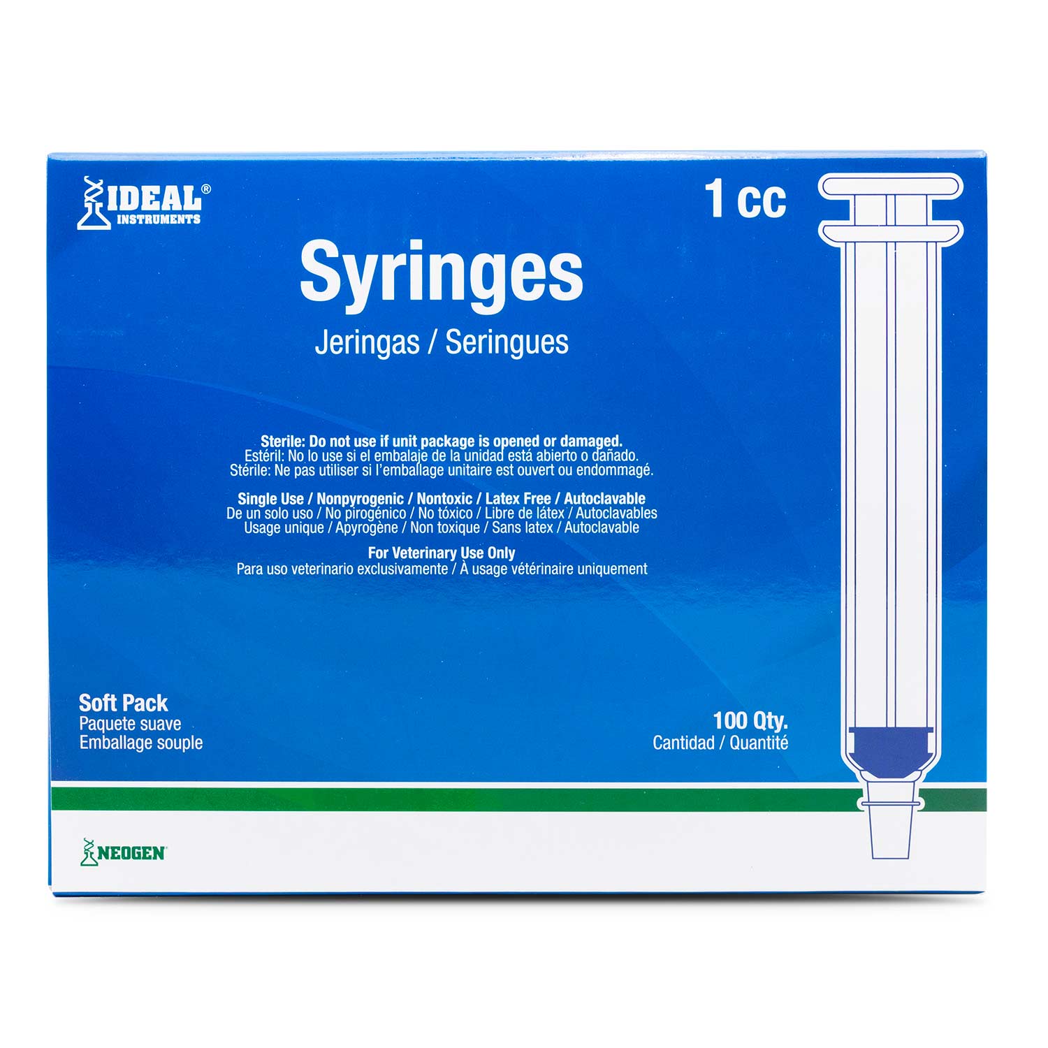 Ideal Luer Slip Disposable Veterinary Syringes with Clear Graduations