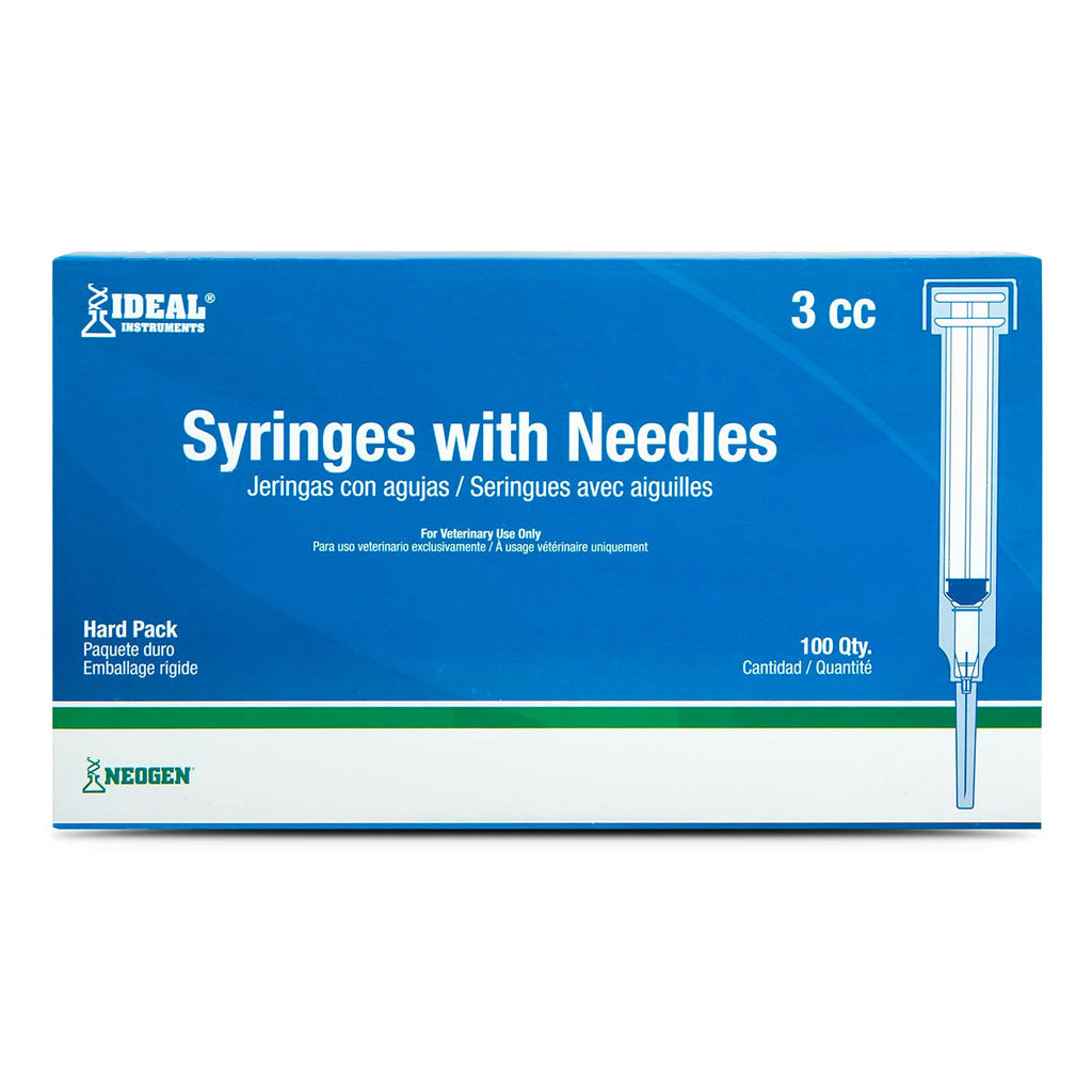 Ideal 3mL Luer Slip Syringe and Needle Combo 100 Pack