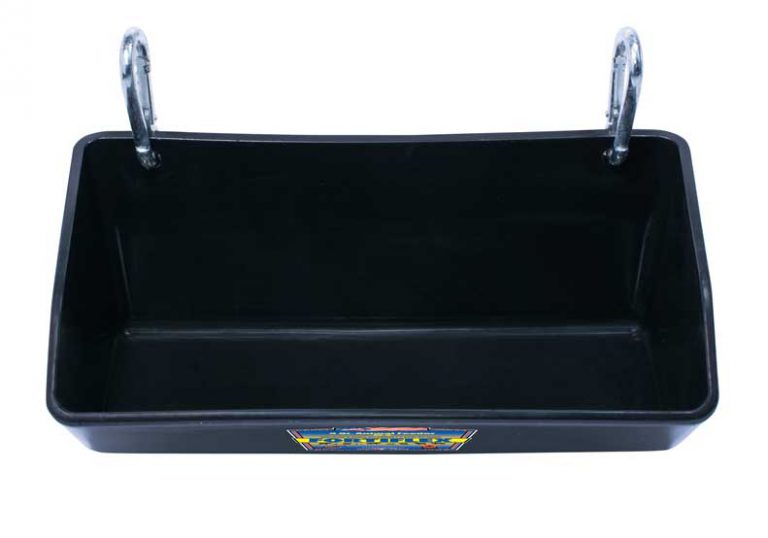 Fortiflex Black 3 Quart Hanging Livestock Feeder for Goats and Pigs