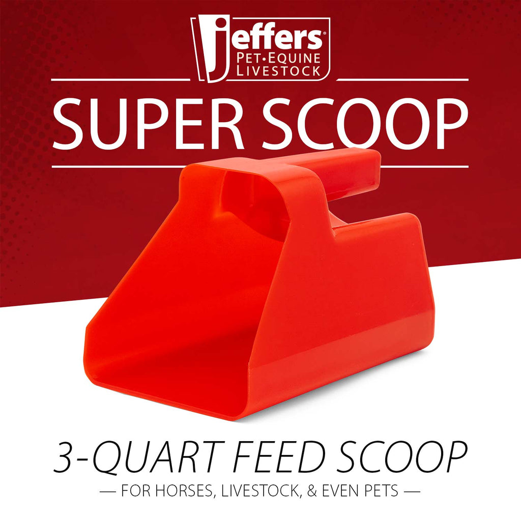 Jeffers 3 Quart Super Scoop Durable Plastic Feed Grain Shovel