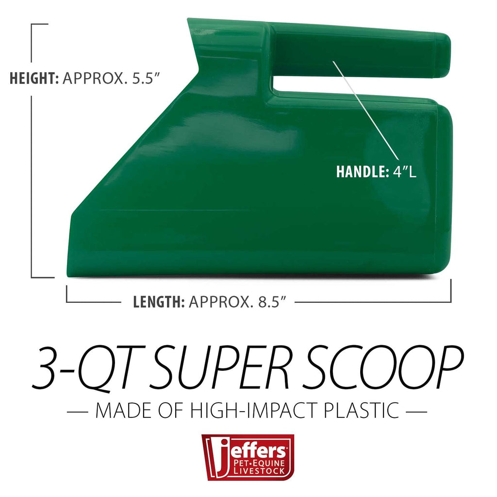 Jeffers 3 Quart Super Scoop Durable Plastic Feed Grain Shovel