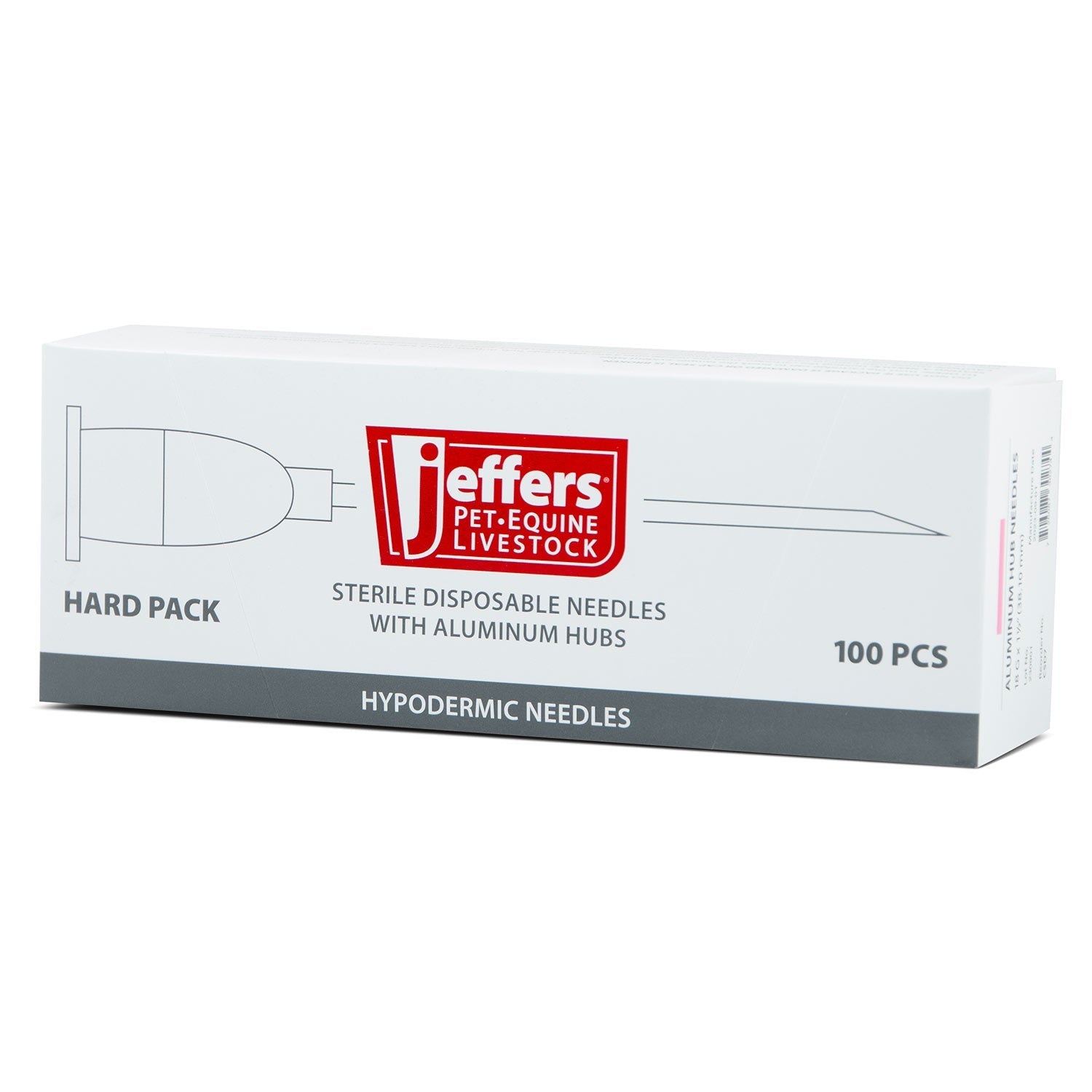 Jeffers Ultra Sharp Aluminum Hub Veterinary Needles Box of 100