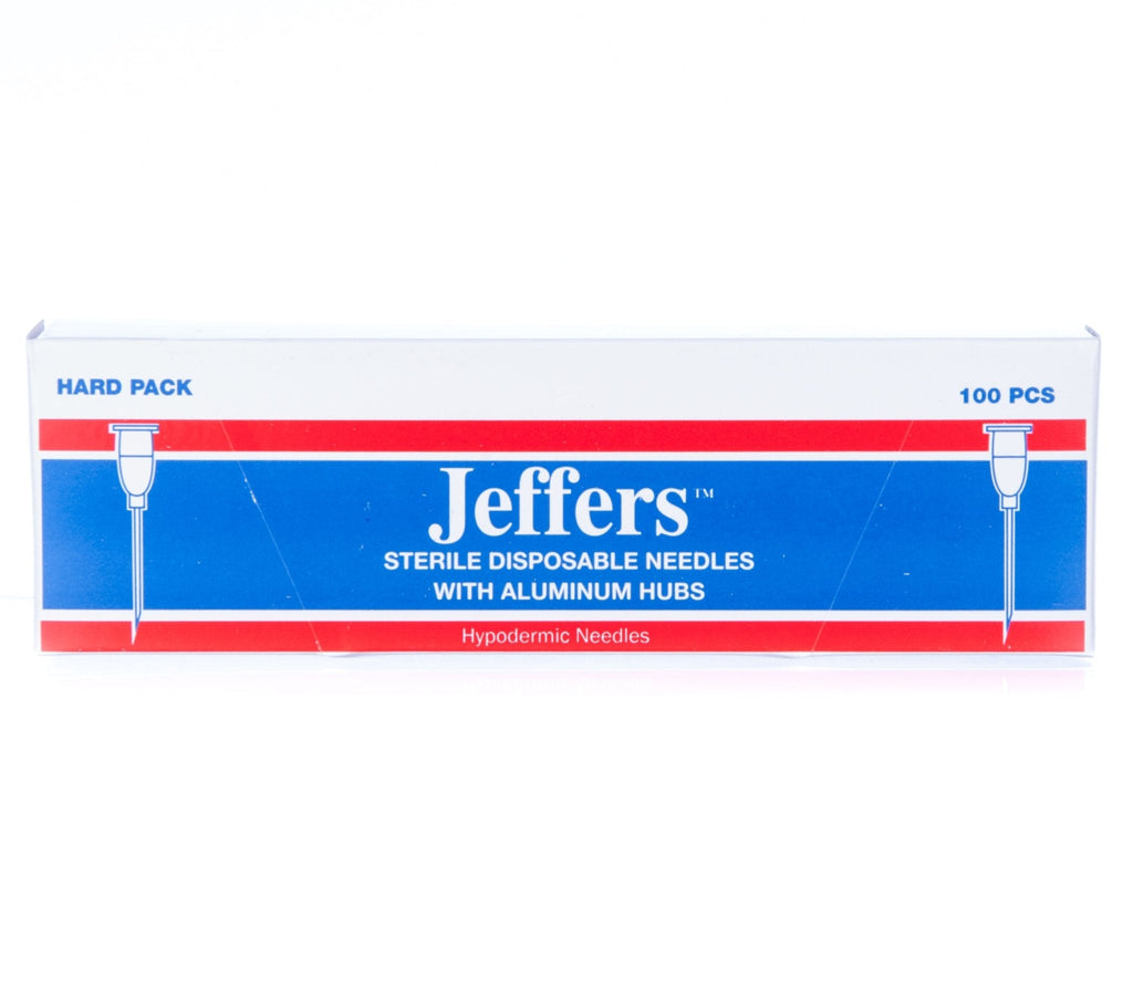 Jeffers Ultra Sharp Aluminum Hub Veterinary Needles Box of 100