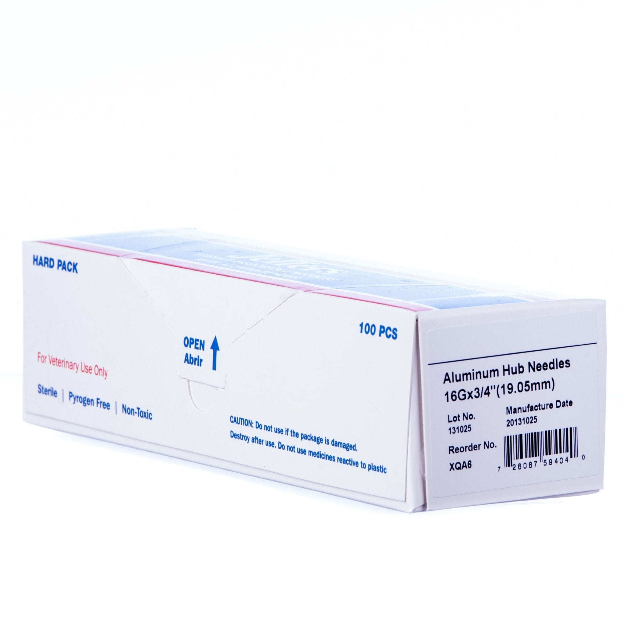 Jeffers Ultra Sharp Aluminum Hub Veterinary Needles Box of 100