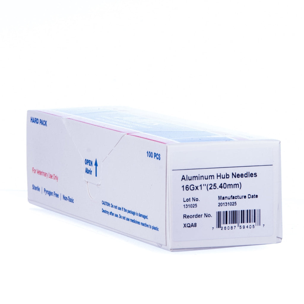 Jeffers Ultra Sharp Aluminum Hub Veterinary Needles Box of 100