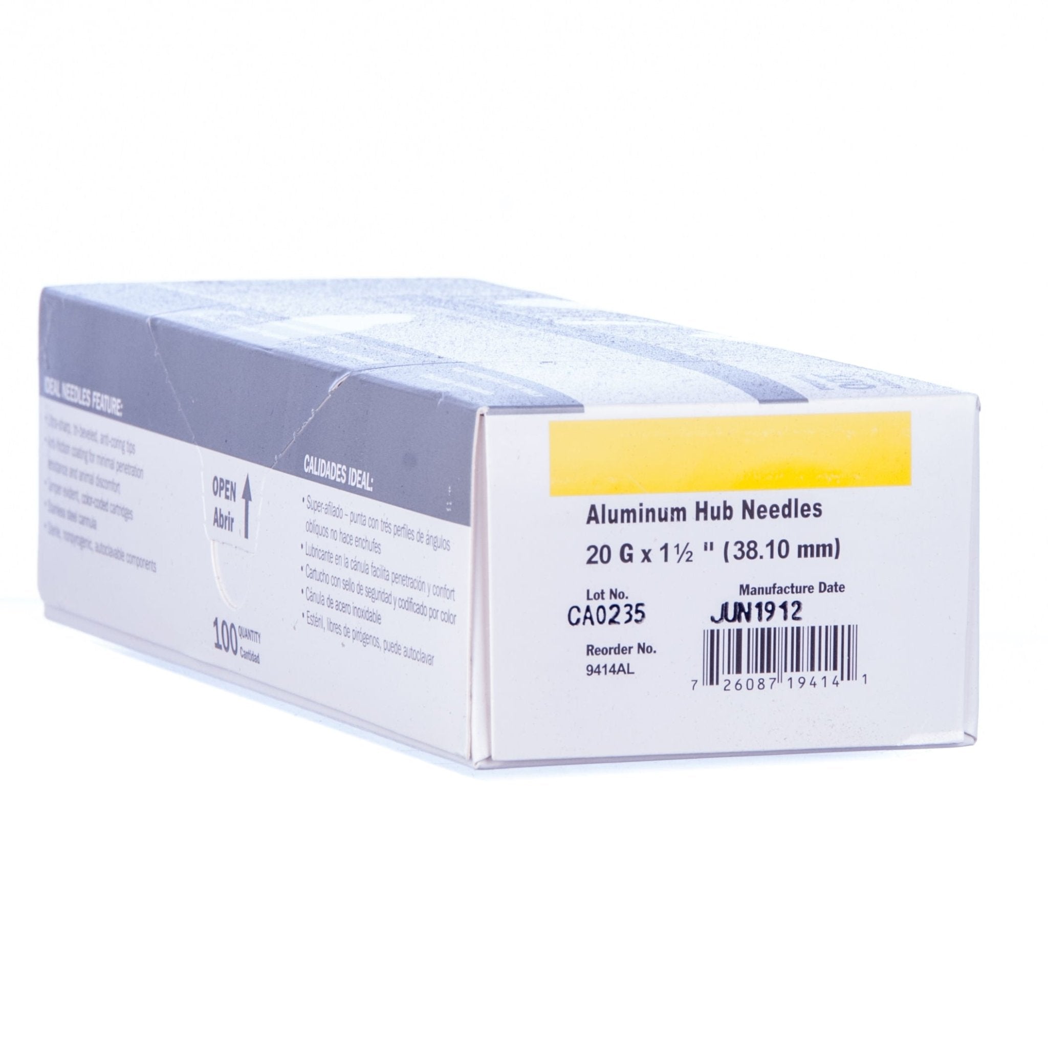 Jeffers Ultra Sharp Aluminum Hub Veterinary Needles Box of 100