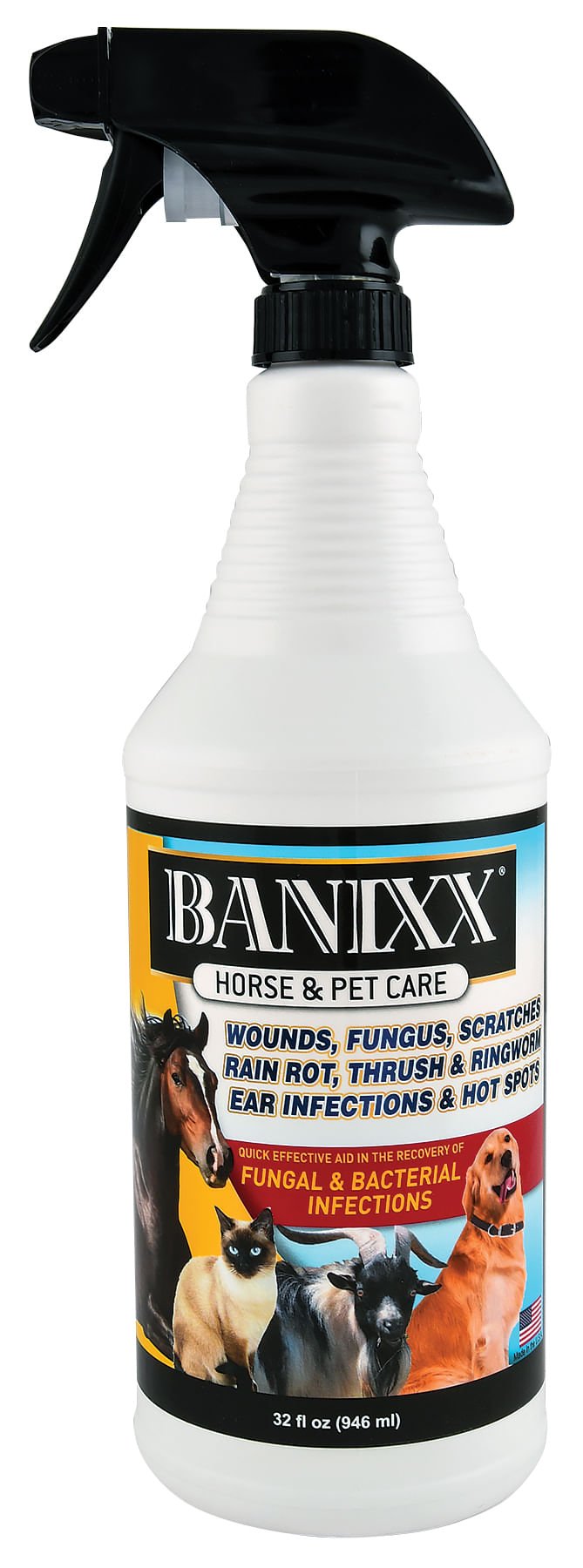 Banixx Antibacterial and Antifungal Wound Spray for Horses and Pets