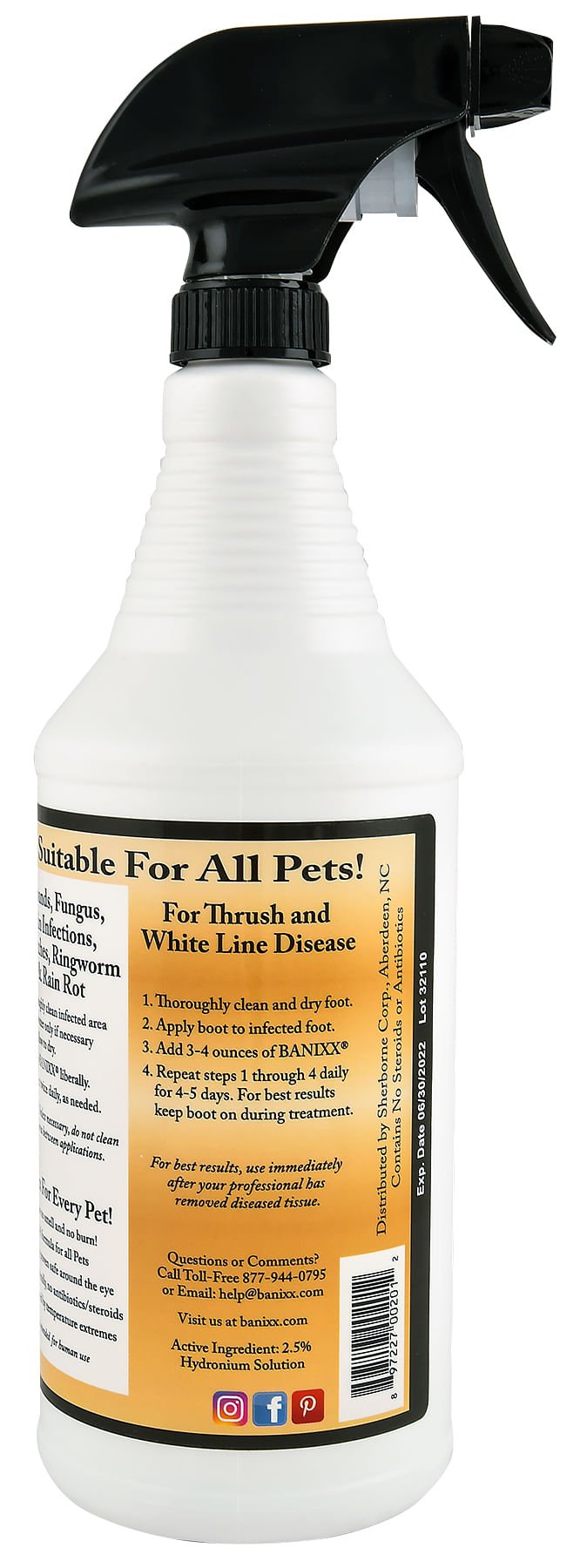 Banixx Antibacterial and Antifungal Wound Spray for Horses and Pets