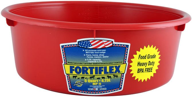 Fortiflex 5 Quart Durable Recycled Plastic Mini Feed Pan