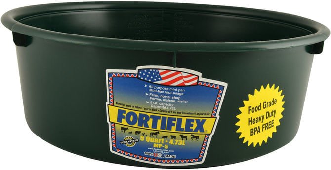 Fortiflex 5 Quart Durable Recycled Plastic Mini Feed Pan