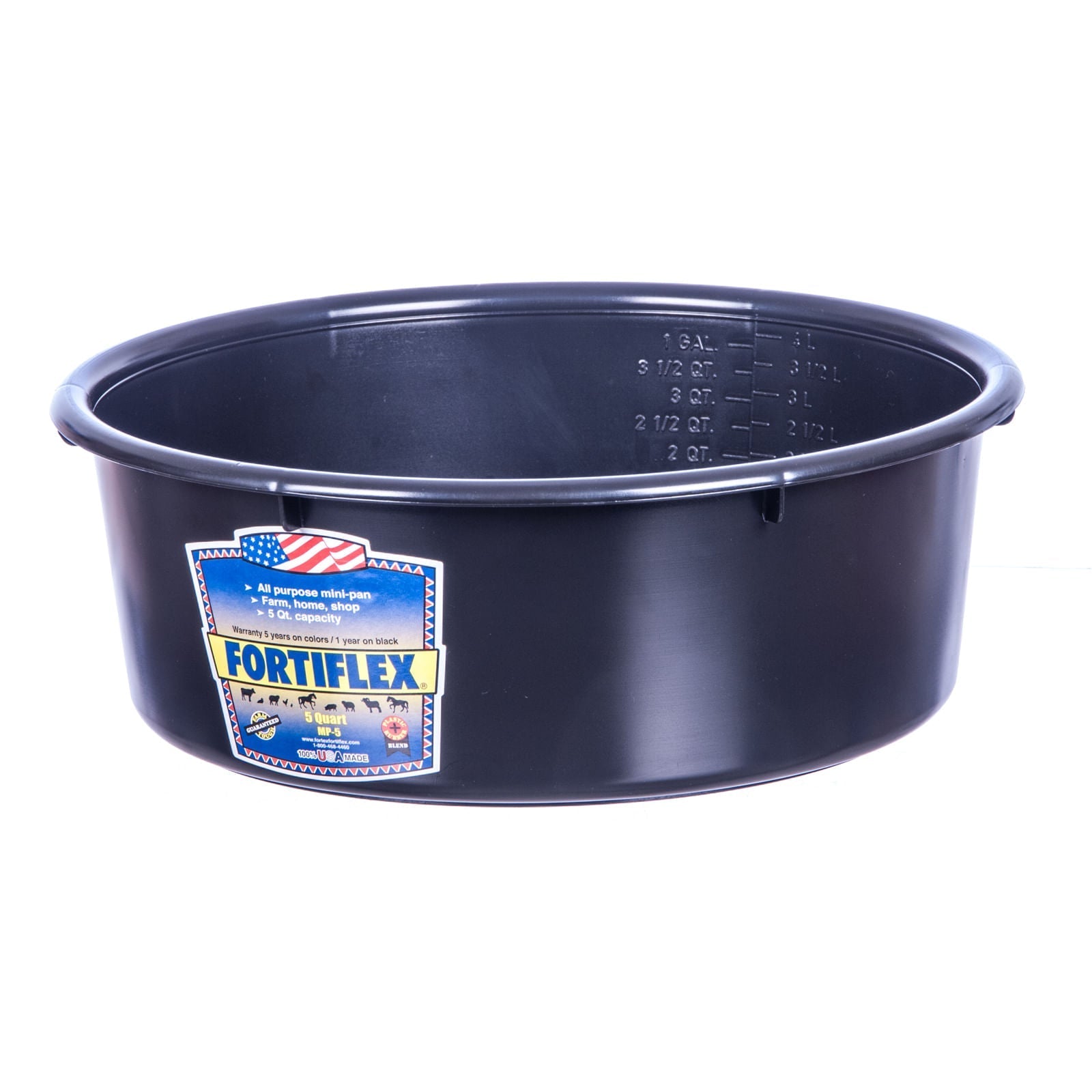 Fortiflex 5 Quart Durable Recycled Plastic Mini Feed Pan