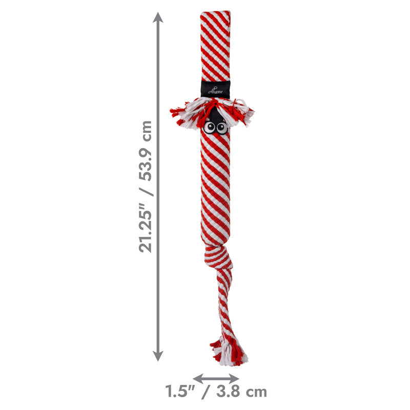 KONG Holiday Scrubz Candy Cane Festive Interactive Dog Tug Toy