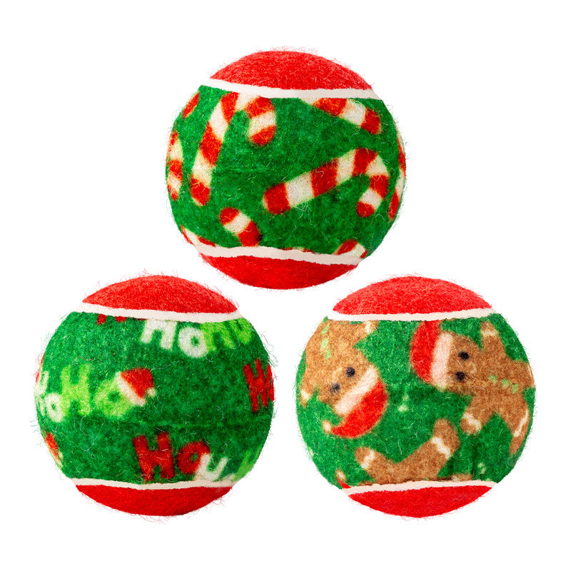 KONG Holiday SqueakAir Festive Squeaky Dog Tennis Balls 6 Pack