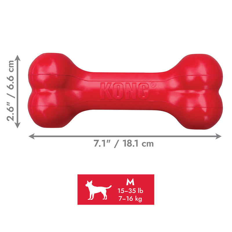 KONG Goodie Bone Medium Red Rubber Treat Dispensing Dog Toy