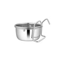 Jeffers Durable Stainless Steel Cage Cup Pet Feeder with Hook
