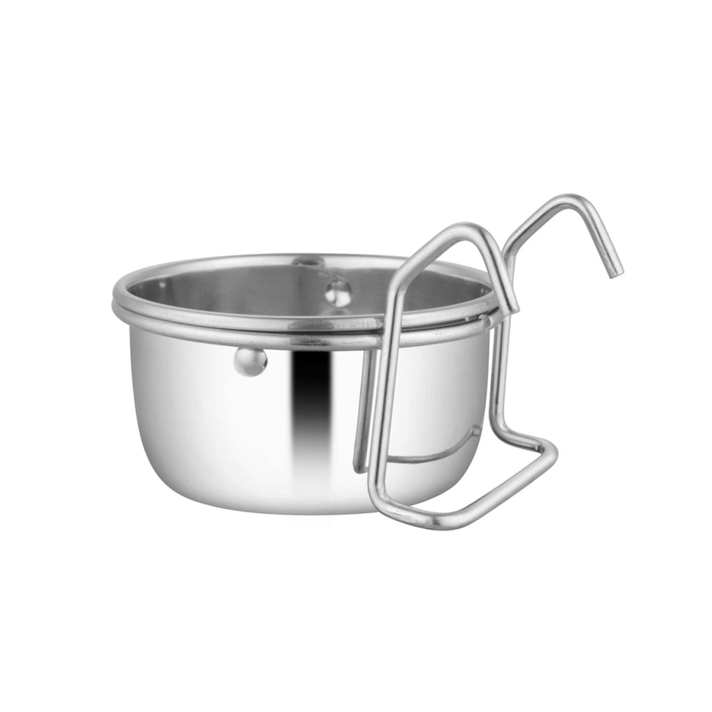 Jeffers Durable Stainless Steel Cage Cup Pet Feeder with Hook