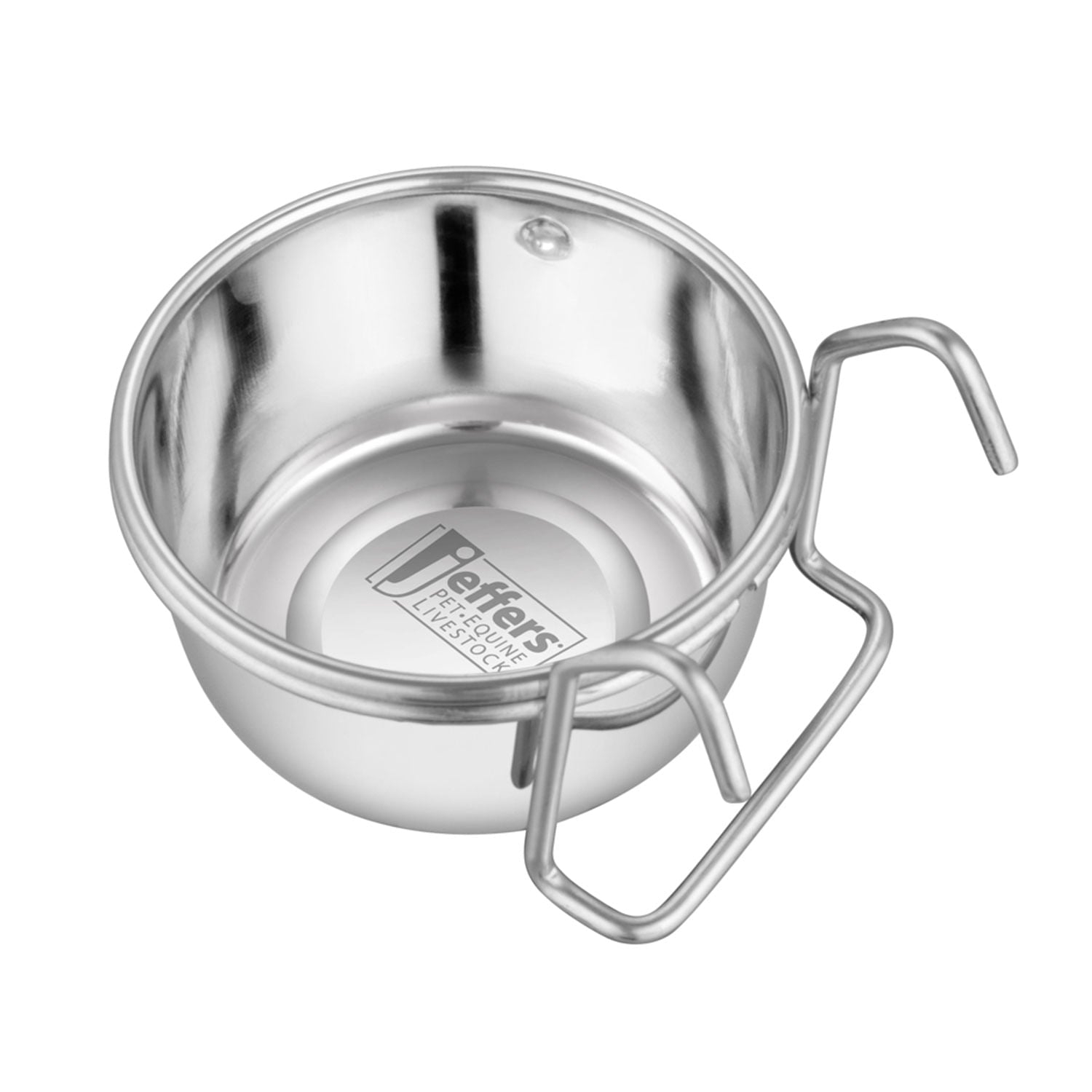 Jeffers Durable Stainless Steel Cage Cup Pet Feeder with Hook