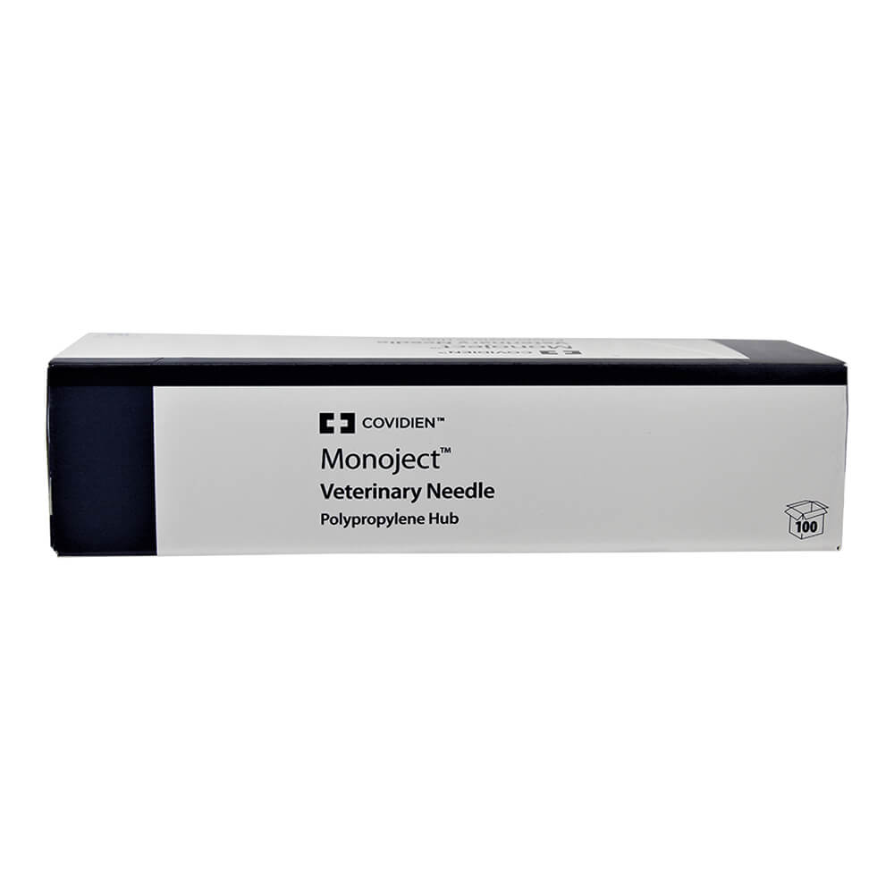 Monoject Professional Stainless Steel Veterinary Needles Polypropylene Hub 100ct