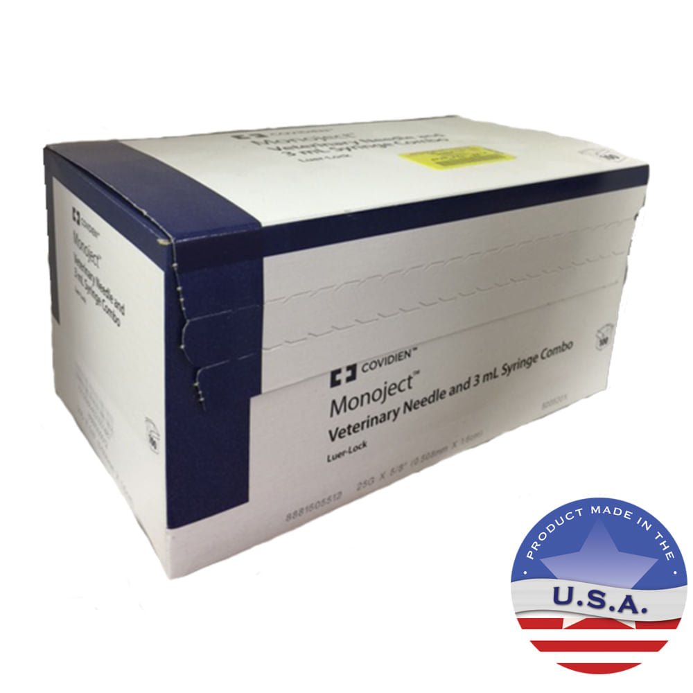 Monoject 3cc Luer-Lock Syringe with Needle Sterile Combo Pack