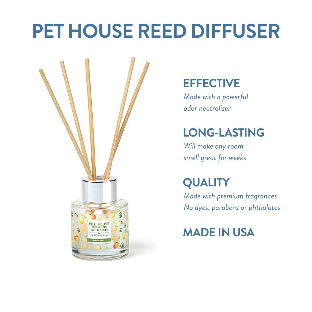 Pet House Non-Toxic Pet Odor Neutralizing Reed Diffuser 3oz