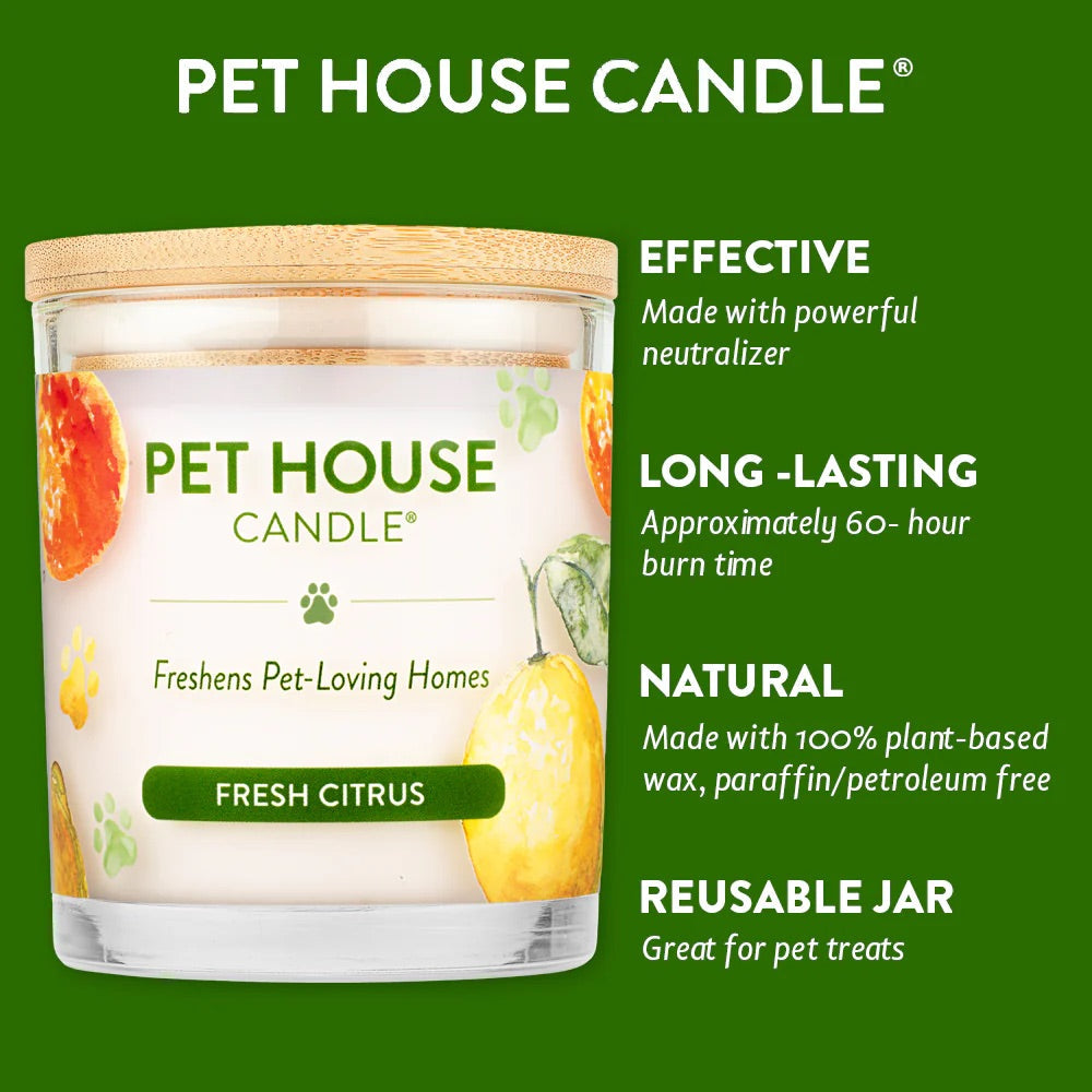 Pet House 9oz Natural Soy Wax Candle Pet Odor Eliminator
