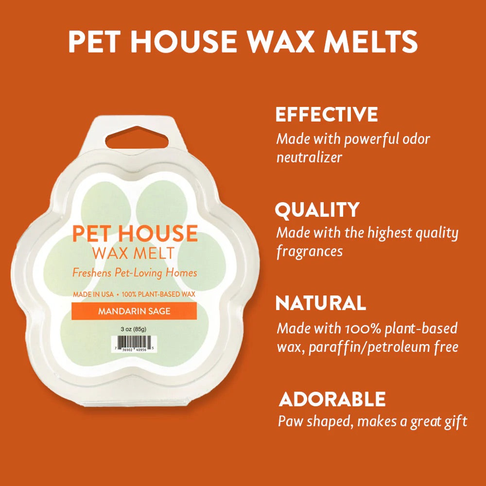 Pet House Natural Soy Wax Melts Odor Eliminating Paw Shaped