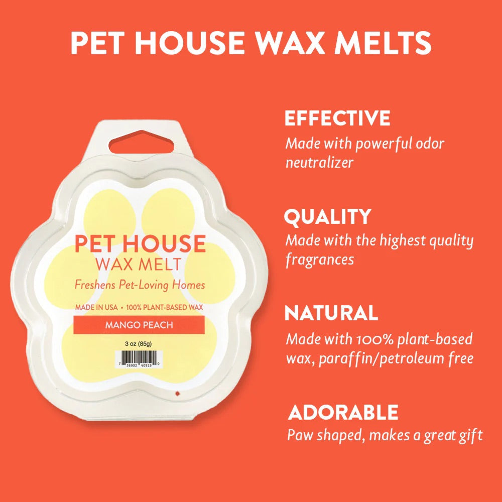 Pet House Natural Soy Wax Melts Odor Eliminating Paw Shaped