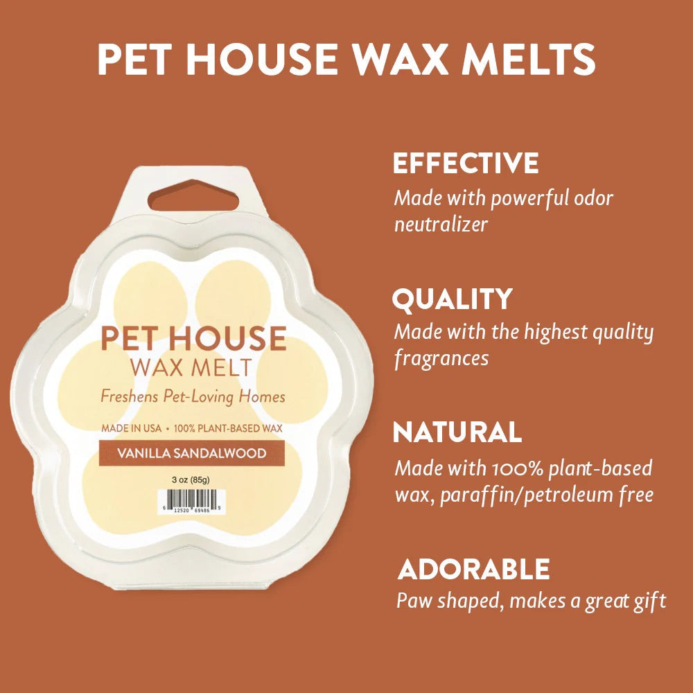 Pet House Natural Soy Wax Melts Odor Eliminating Paw Shaped