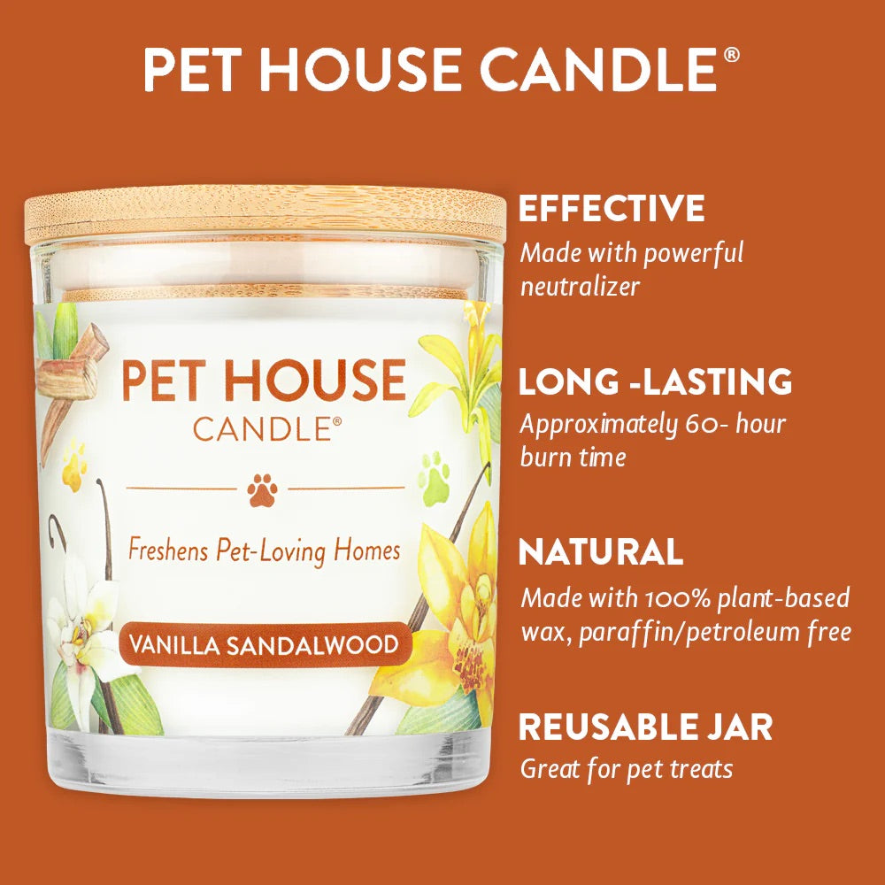 Pet House 9oz Natural Soy Wax Candle Pet Odor Eliminator
