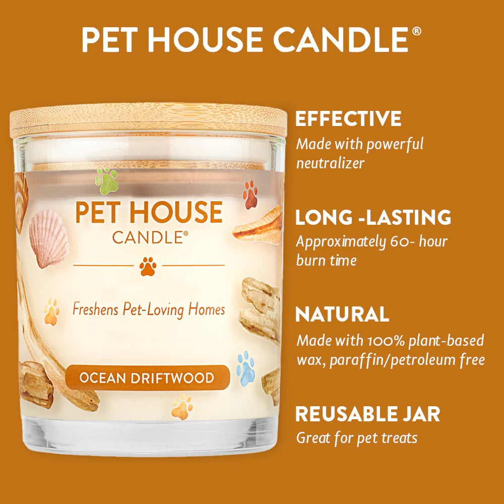 Pet House 9oz Natural Soy Wax Candle Pet Odor Eliminator