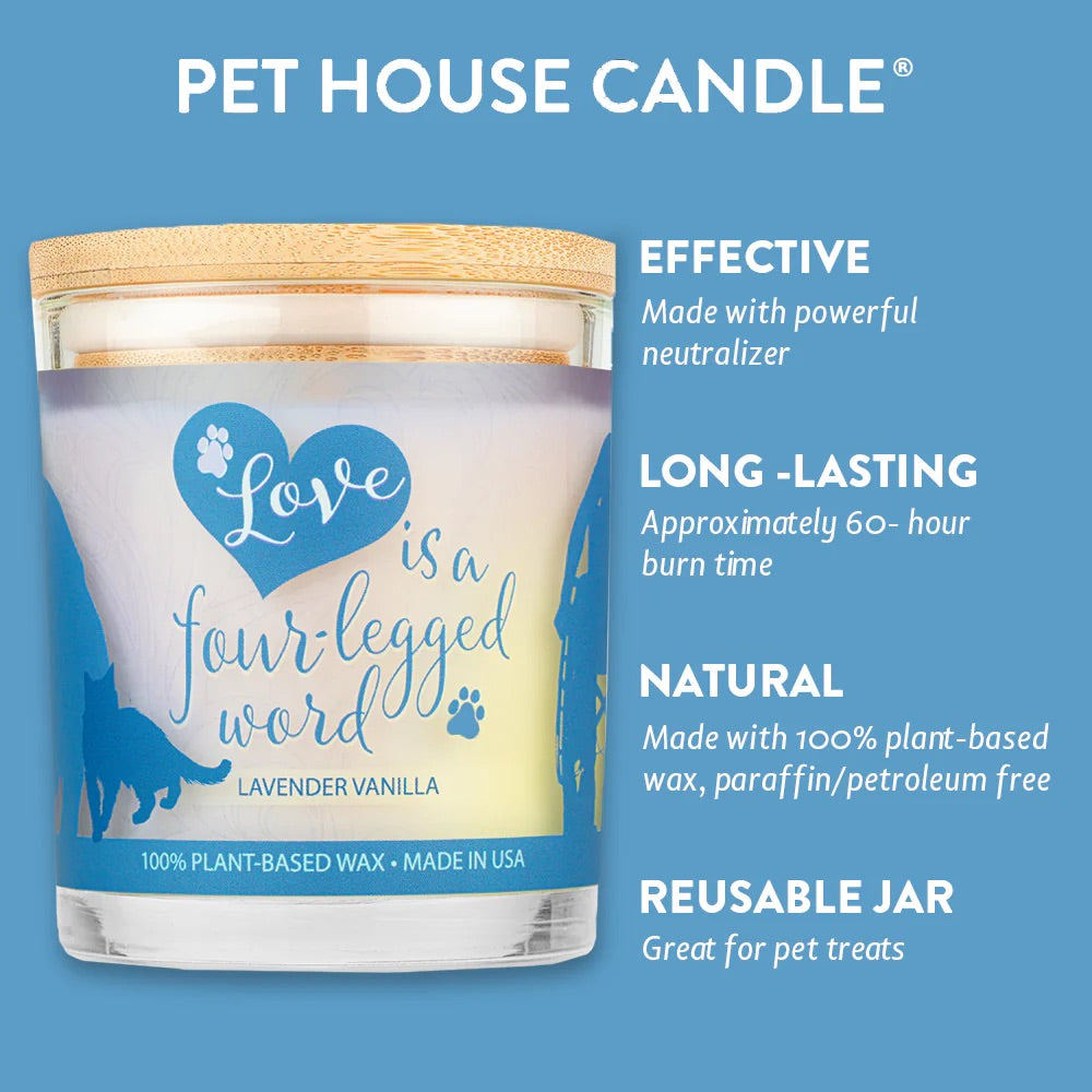 Pet House 9oz Natural Soy Wax Candle Pet Odor Eliminator