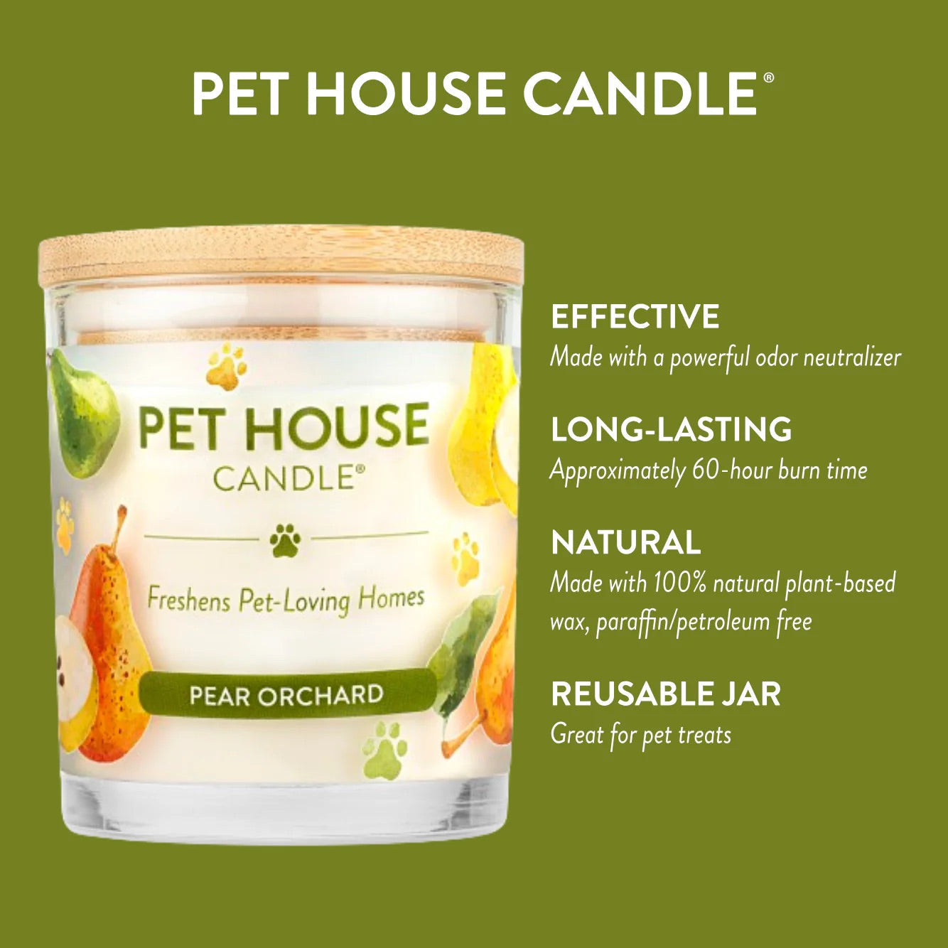 Pet House 9oz Natural Soy Wax Candle Pet Odor Eliminator
