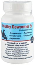 RNA Supplements Poultry Dewormer 5x Broad Spectrum Intestinal Parasite Capsules