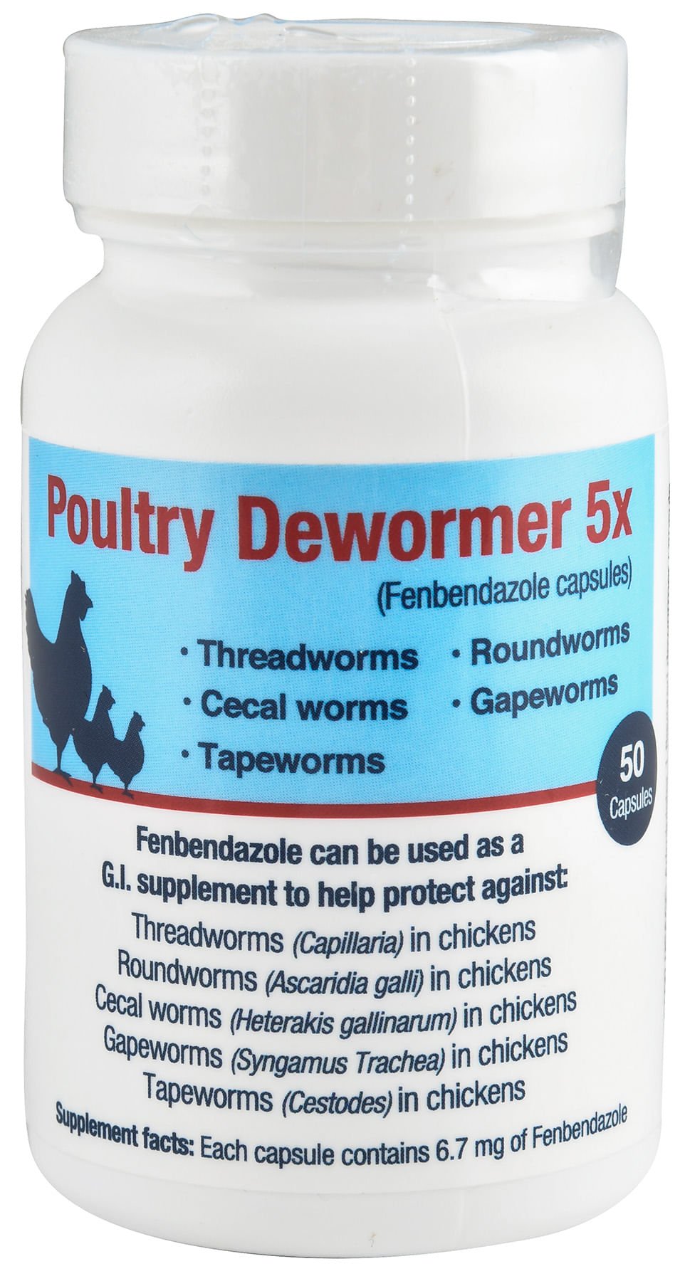 RNA Supplements Poultry Dewormer 5x Broad Spectrum Intestinal Parasite Capsules