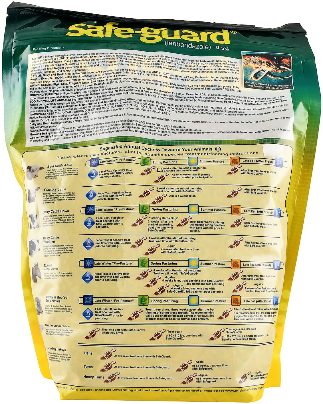 Safe-Guard Multi-Species Fenbendazole Dewormer Pellets for Livestock and Horses