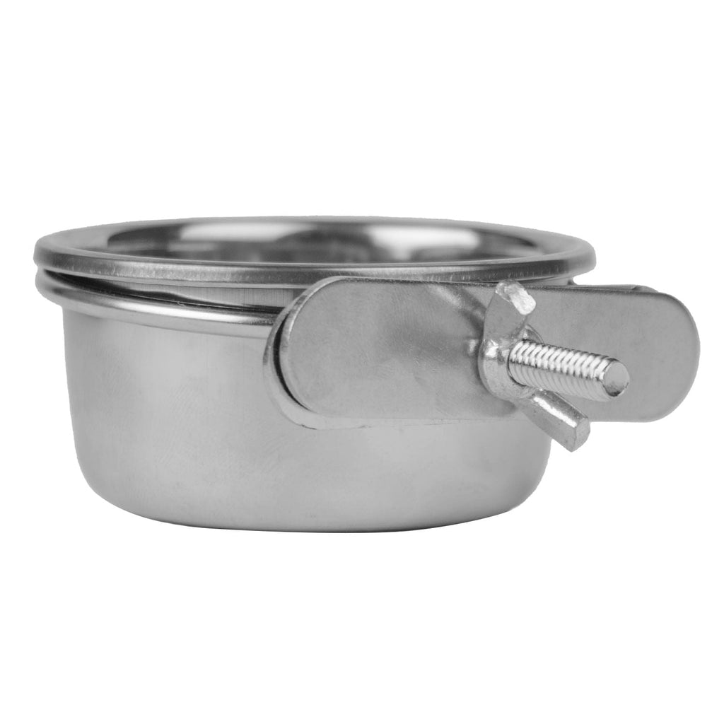 Jeffers Stainless Steel Coop Kennel Cup with Secure Screw Clamp