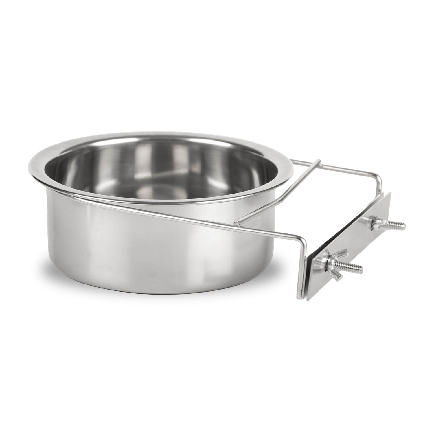 Jeffers Stainless Steel Coop Kennel Cup with Secure Screw Clamp
