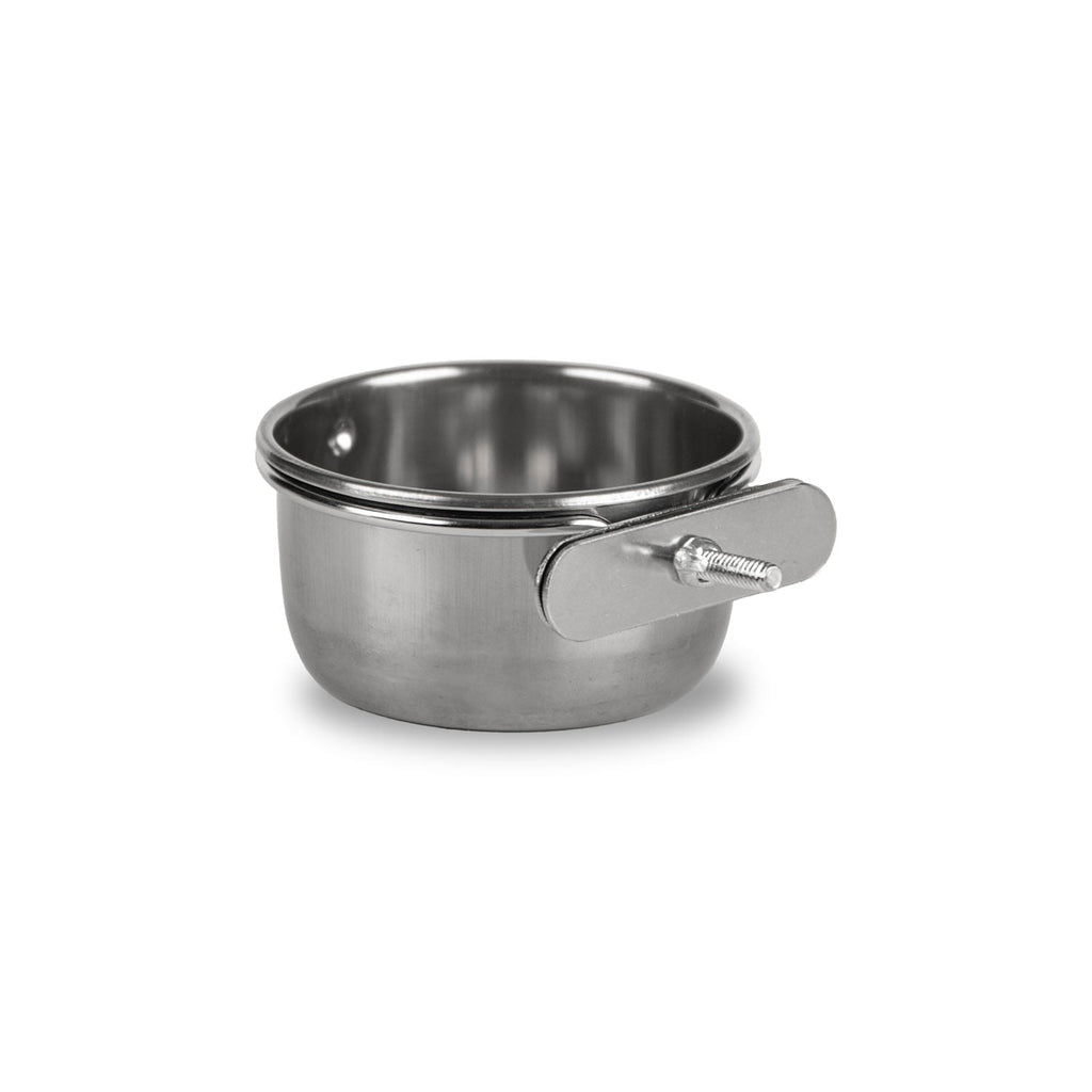 Jeffers Stainless Steel Coop Kennel Cup with Secure Screw Clamp