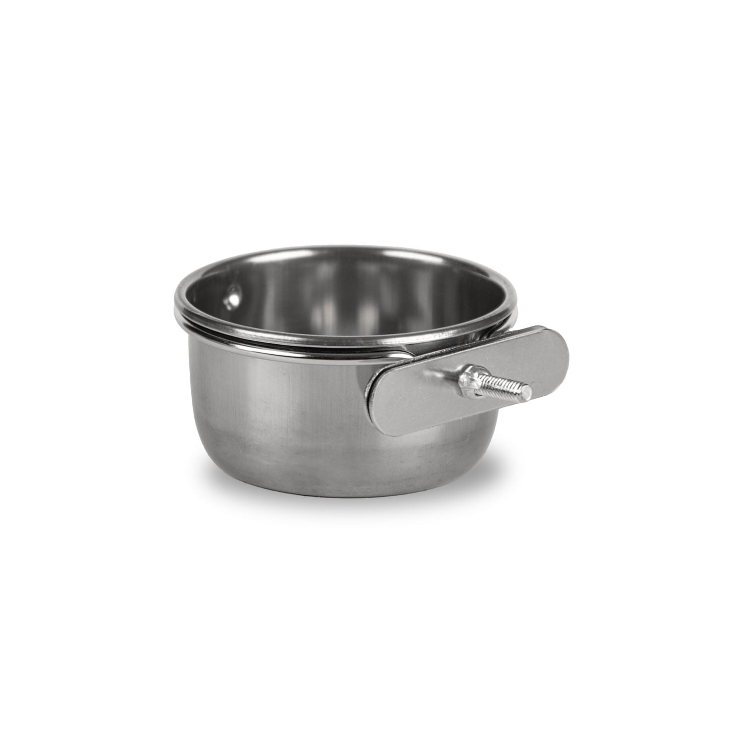 Jeffers Stainless Steel Coop Kennel Cup with Secure Screw Clamp