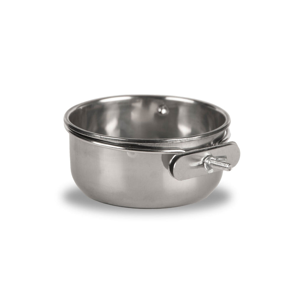 Jeffers Stainless Steel Coop Kennel Cup with Secure Screw Clamp
