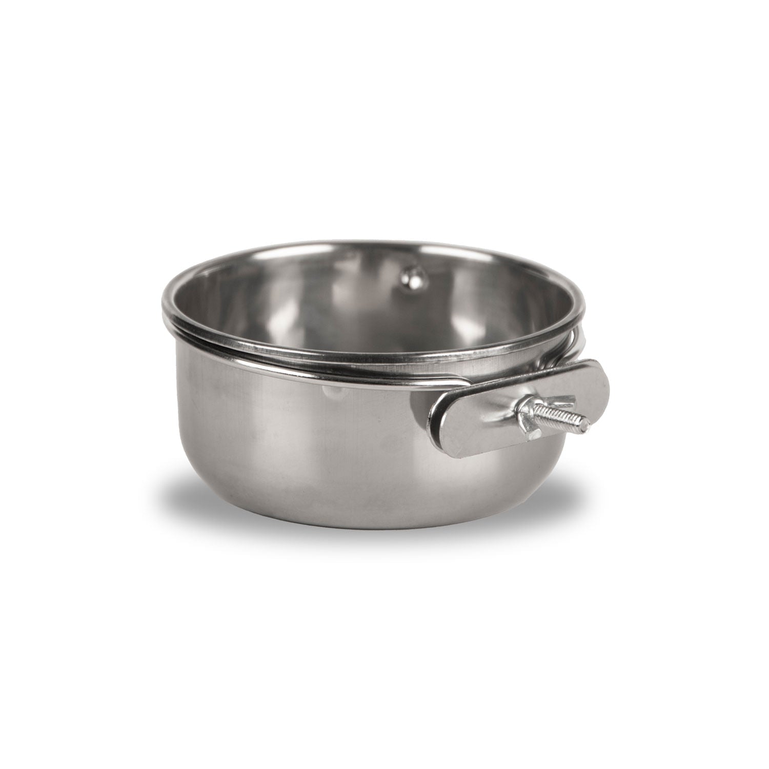 Jeffers Stainless Steel Coop Kennel Cup with Secure Screw Clamp