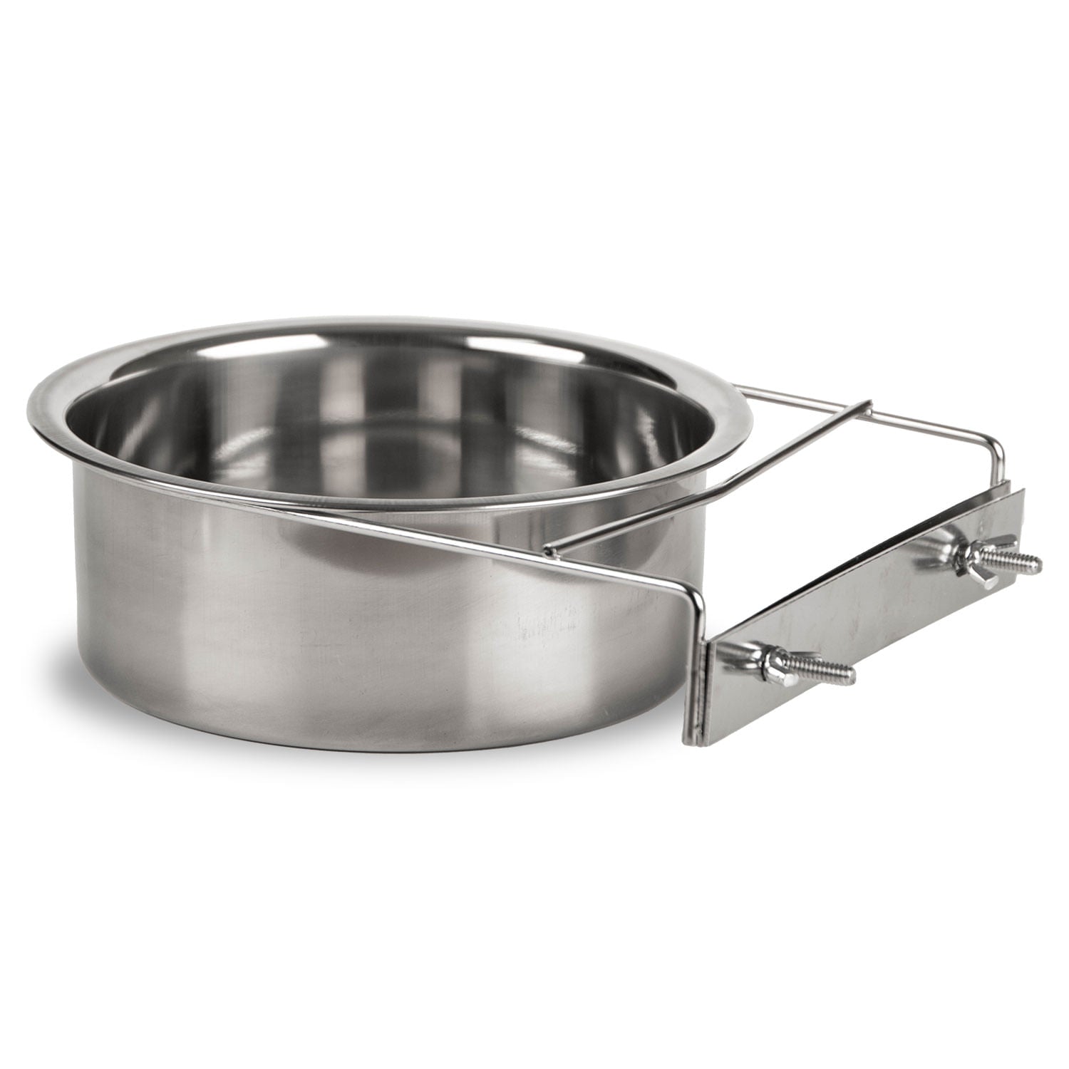 Jeffers Stainless Steel Coop Kennel Cup with Secure Screw Clamp